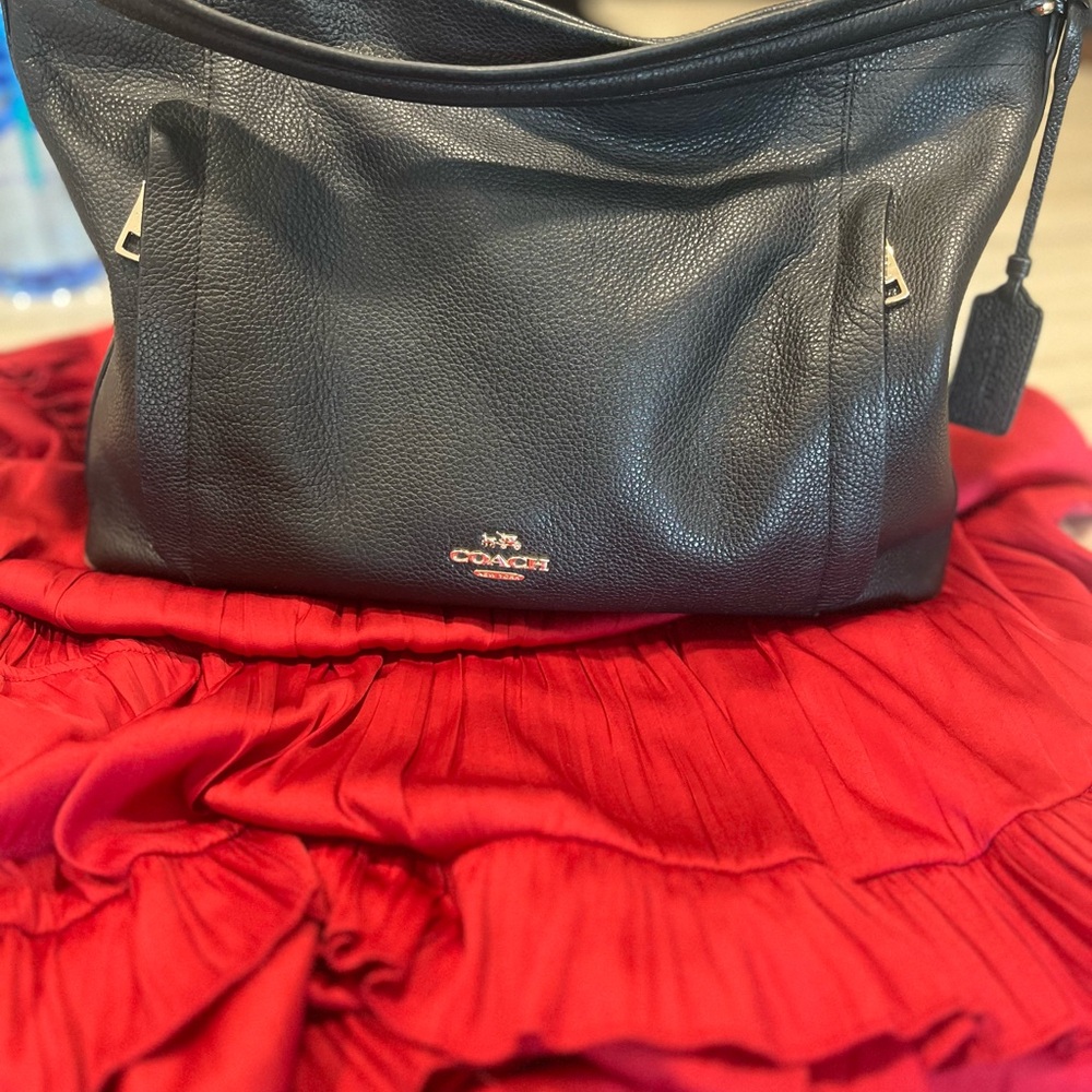 Coach Black Leather Shoulder Bag